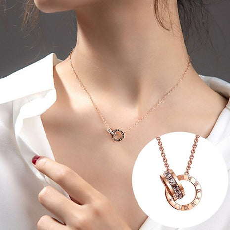 Titanium Rose Gold Cross хүзүүний зүүлт
