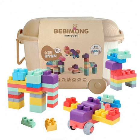 Bebimong Том хэмжээтэй зөөлөн эвлүүлдэг блок тоглоом 80ш