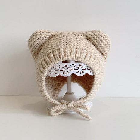 Хүүхдийн баавгайн чихтэй ноосон өвлийн малгай